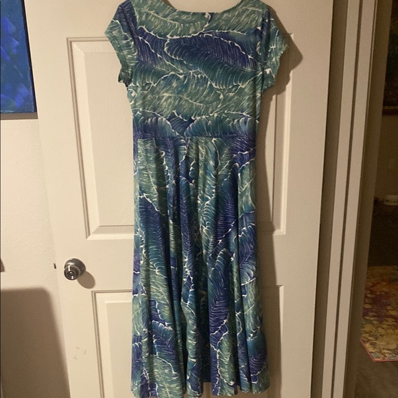 Chaps Blue Midi Sundress with Flutter Sleeves - Picture 3 of 5